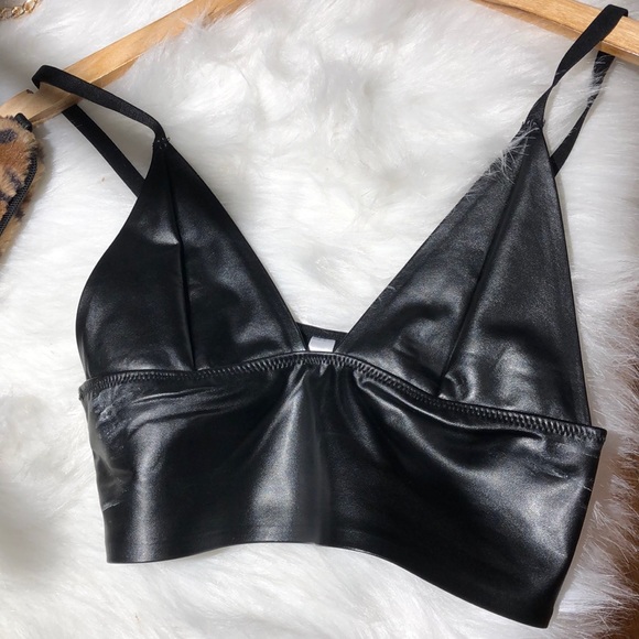 leather bralette